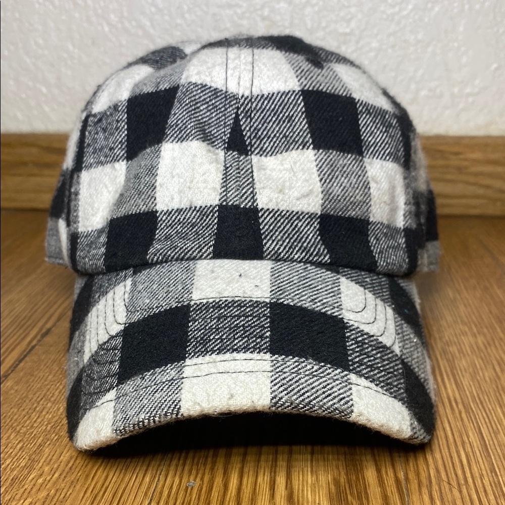 Black and White Plaid Cap